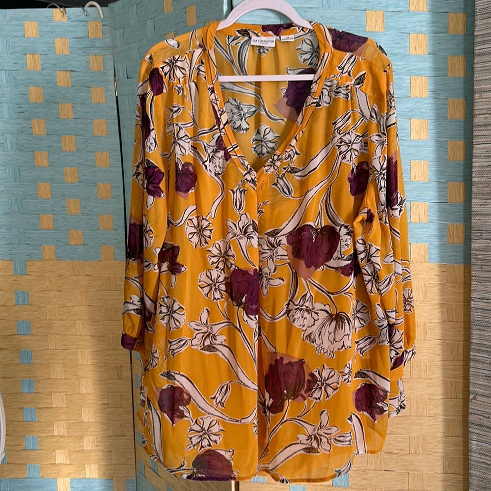 Liz Claiborne Floral Blouse 2X